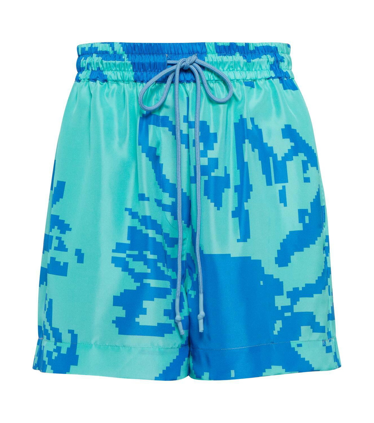 Lee Mathews Pixel high-rise silk shorts