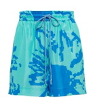 Lee Mathews Pixel high-rise silk shorts