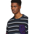 Opening Ceremony Black and Navy Striped Varsity Sweater