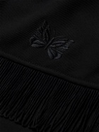 Needles - Fringed Logo-Embroidered Tech-Jersey Track Jacket - Black