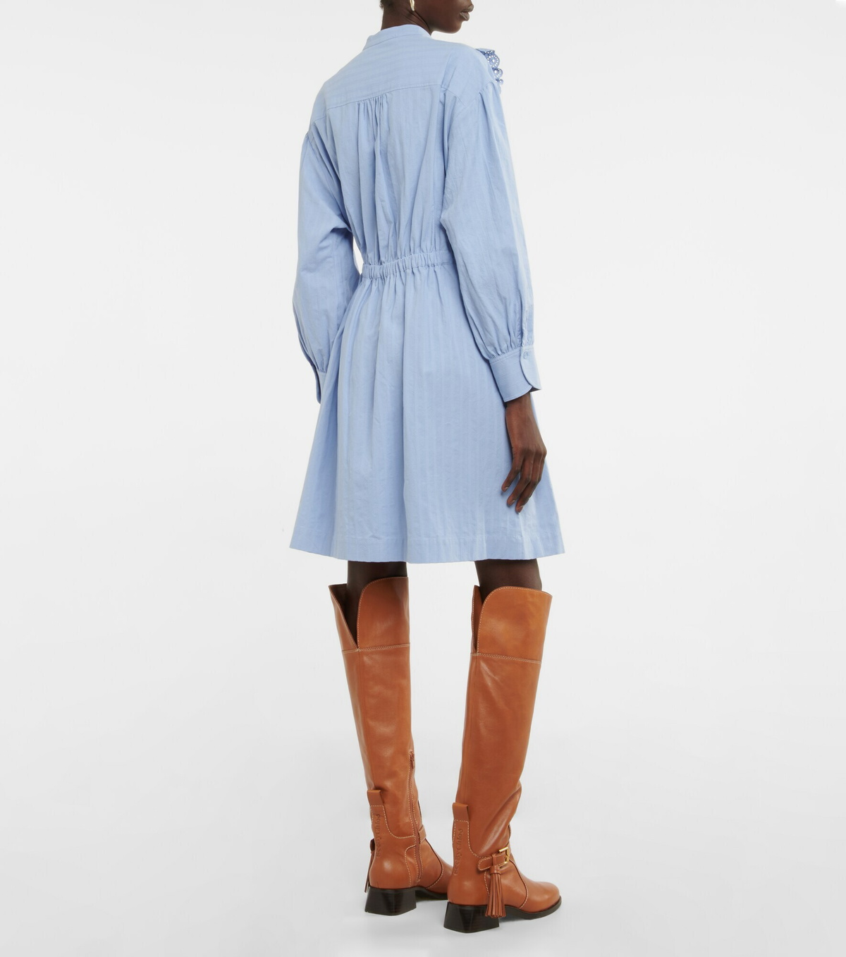 See By Chloe - Ruffled cotton poplin shirt dress
