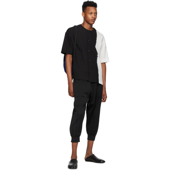 Issey Miyake Men Black Wrinkle Knit Lounge Pants Issey Miyake Men