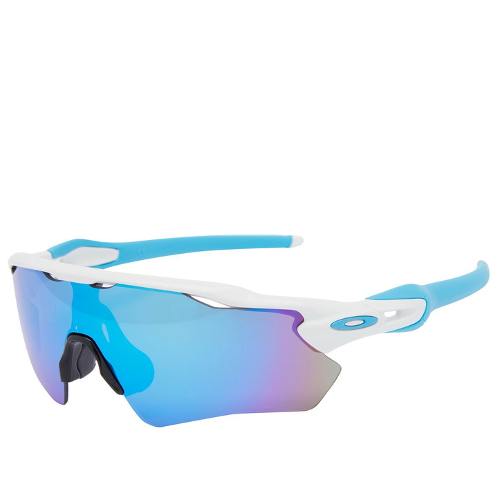 Photo: Oakley Radar EV Path Sunglasses in White/Prizm Sapphire 