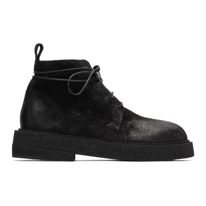 Photo: Marsell Black Suede Crepe Sole Boots