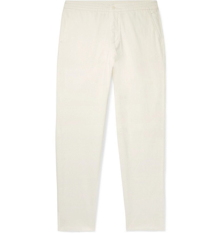 Photo: Ermenegildo Zegna - Stretch Cotton and Silk-Blend Twill Drawstring Trousers - Off-white