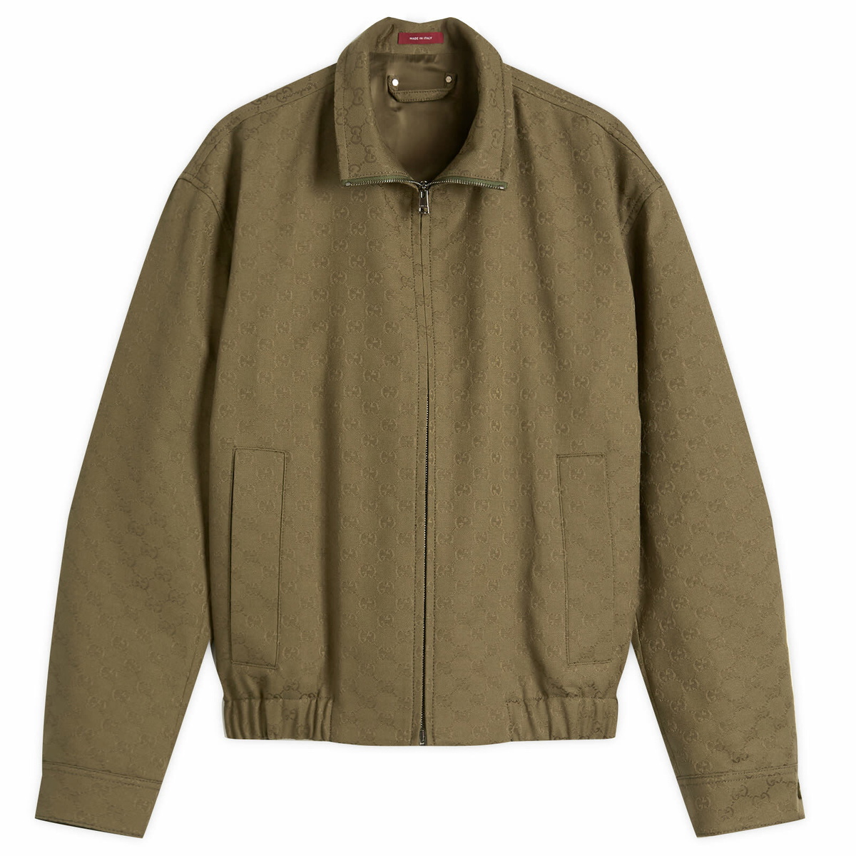 Gucci Men's GG Canvas Bomber Jacket in Green