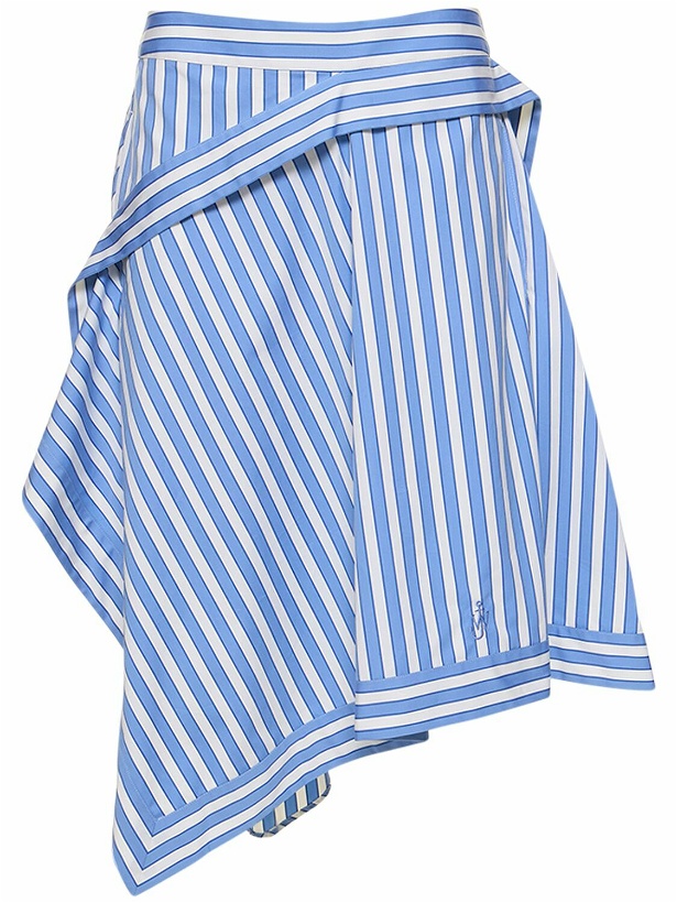 Photo: JW ANDERSON - Striped Cotton Asymmetric Midi Skirt