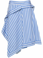 JW ANDERSON - Striped Cotton Asymmetric Midi Skirt