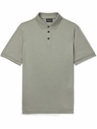 Giorgio Armani - Wool-Piqué Polo Shirt - Gray