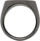 Vyner Articles Gunmetal Logo Signet Ring