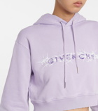 Givenchy - Logo cropped cotton jersey hoodie