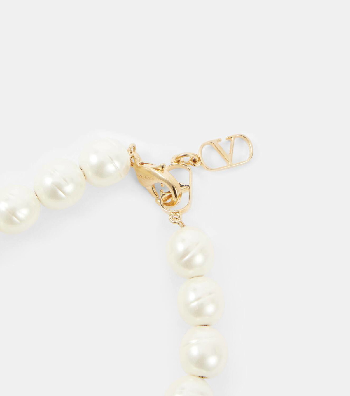 Valentino VLogo faux pearl bracelet