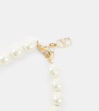 Valentino VLogo faux pearl bracelet