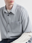 FRAME - Striped Shell Shirt - Blue
