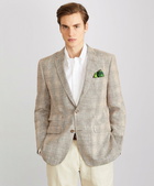 Brooks Brothers Men's Milano Fit Three-Button Check Linen Sport Coat | Beige