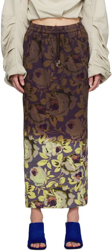 Photo: Dries Van Noten Multicolor Floral Midi Skirt