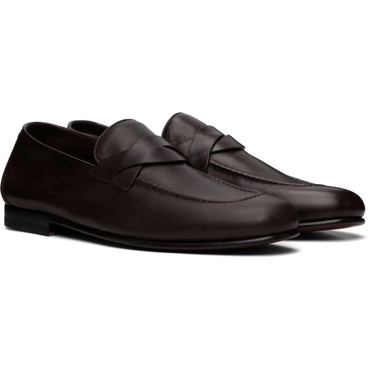 TOM FORD Brown Gigi Twisted Band Loafers