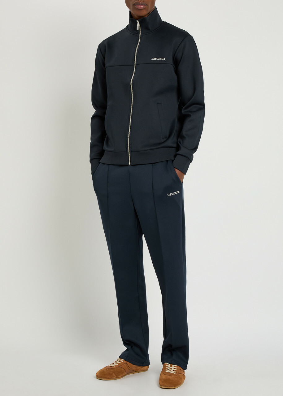 Les Deux Ballier Pintuck Jersey Track Pants Navy