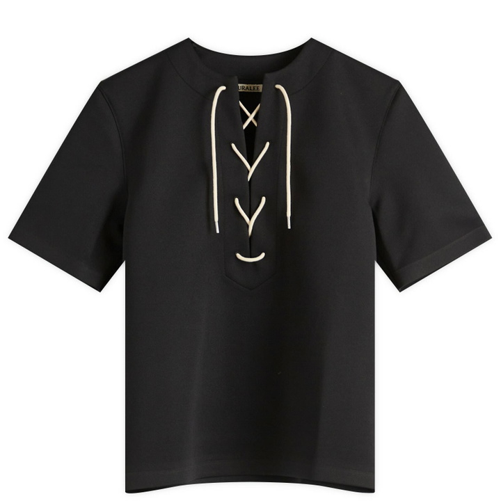 Photo: Auralee Women's Wetsuit Jersey Lace Up T-Shirt in Black