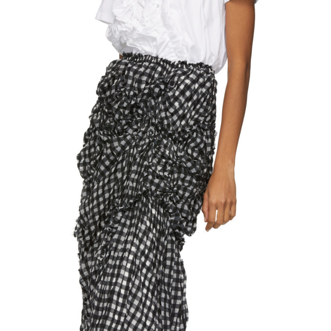 Chika Kisada Black and White Ruched Skirt