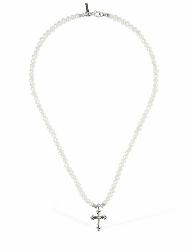 Photo: EMANUELE BICOCCHI - Pearl Chain Necklace W/ Cross