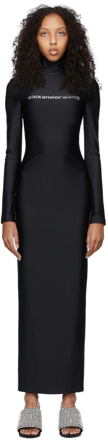 Alexander Wang Black Diamond Logo Turtleneck Dress Alexander Wang