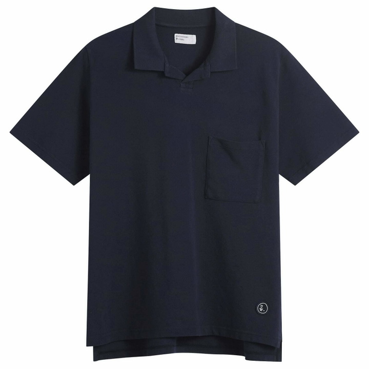 Photo: Universal Works Men's Piquet Vacation Polo in Bright Navy