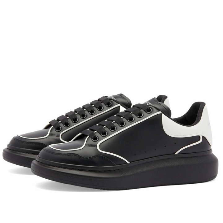 Photo: Alexander McQueen Men's Court Sneakers in Black/White/White