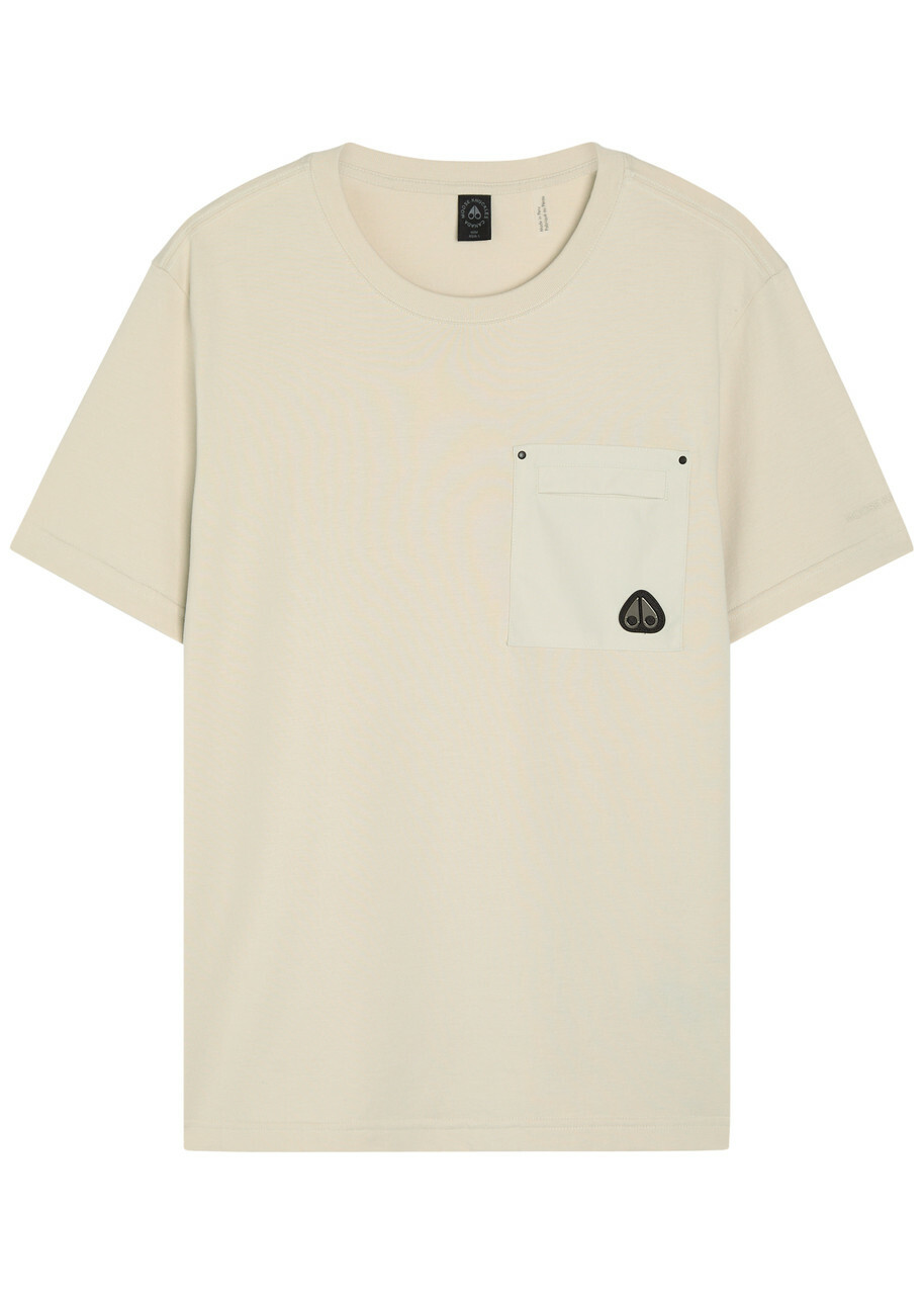 Moose Knuckles Dalon Logo Cotton T-shirt Cream