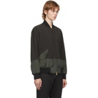 Paul Smith Grey and Green Wool Bomber Jacket