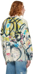 R13 Off-White Crosby Graffiti Sweater
