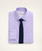 Brooks Brothers Men's Milano Slim-Fit Dress Shirt, Non-Iron Ultrafine Twill Ainsley Collar Ground Stripe | Violet