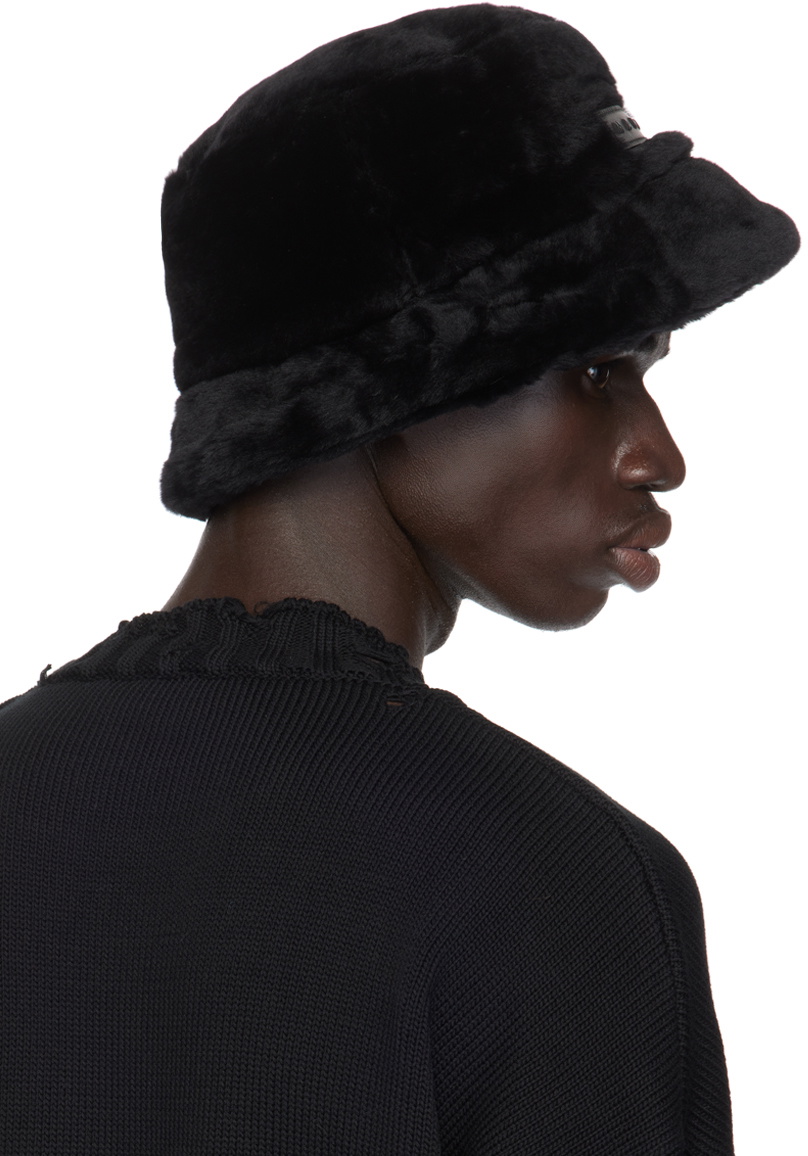 Marni Black Shaved Shearling Bucket Hat