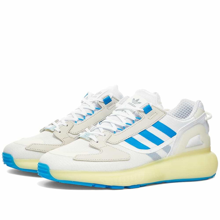 Photo: Adidas Men's ZX 5K Boost Sneakers in White/Blue Rush