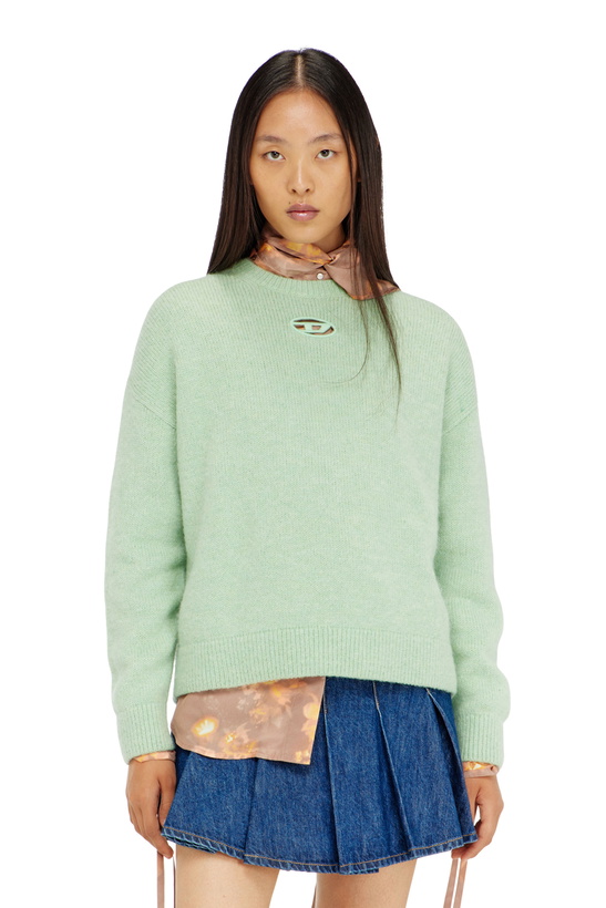 Photo: Diesel Jumper in wool and alpaca blend - Knitwear Womens in Green