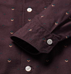 Camoshita - Slim-Fit Camp-Collar Printed Twill Shirt - Men - Merlot