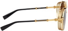 Balmain Gold & Brown Brigade II Sunglasses