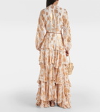 Alexandra Miro Cordelia embroidered tiered maxi skirt