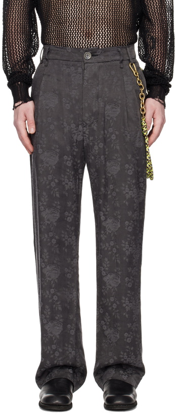 Photo: Song for the Mute Gray Floral Trousers