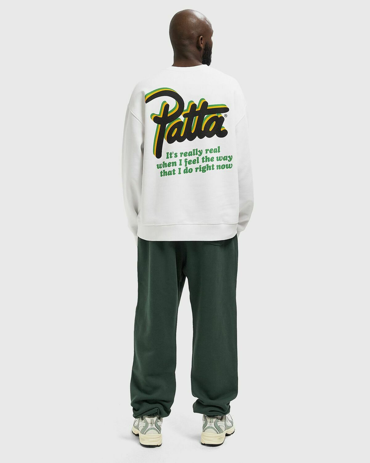 PATTA Block Party Crewneck Sweater Grey Mens Sweatshirt