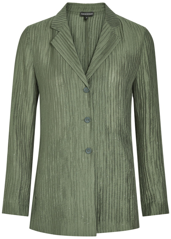 Photo: Emporio Armani Crinkled Woven Jacket Olive