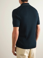 Orlebar Brown - Maranon Contrast-Tipped Ribbed Mercerised Cotton Polo Shirt - Blue