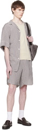 Hed Mayner Gray & Brown Checked Shorts
