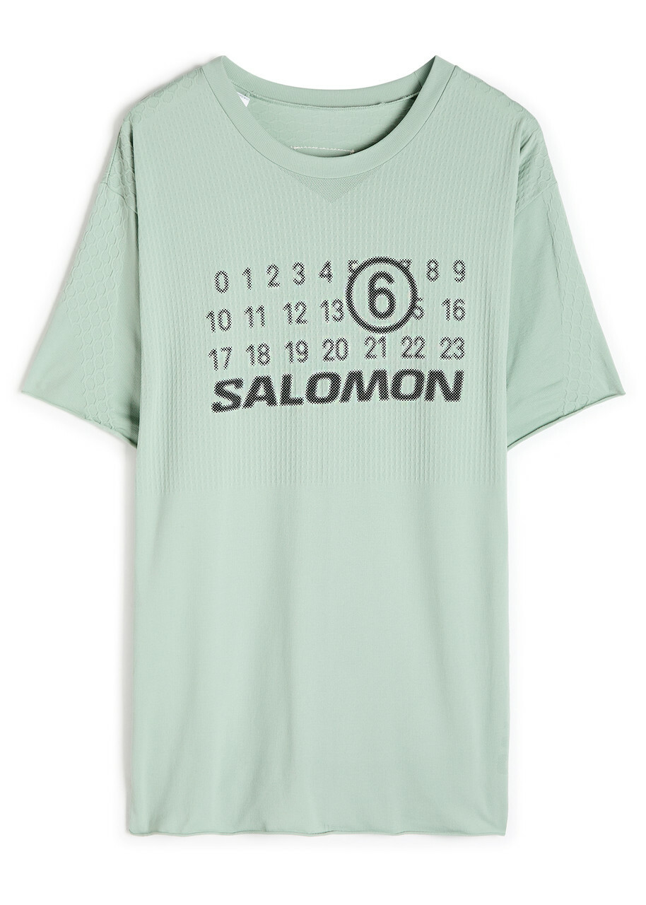 MM6 X Salomon Logo-printed Stretch-jersey T-shirt Black MM6