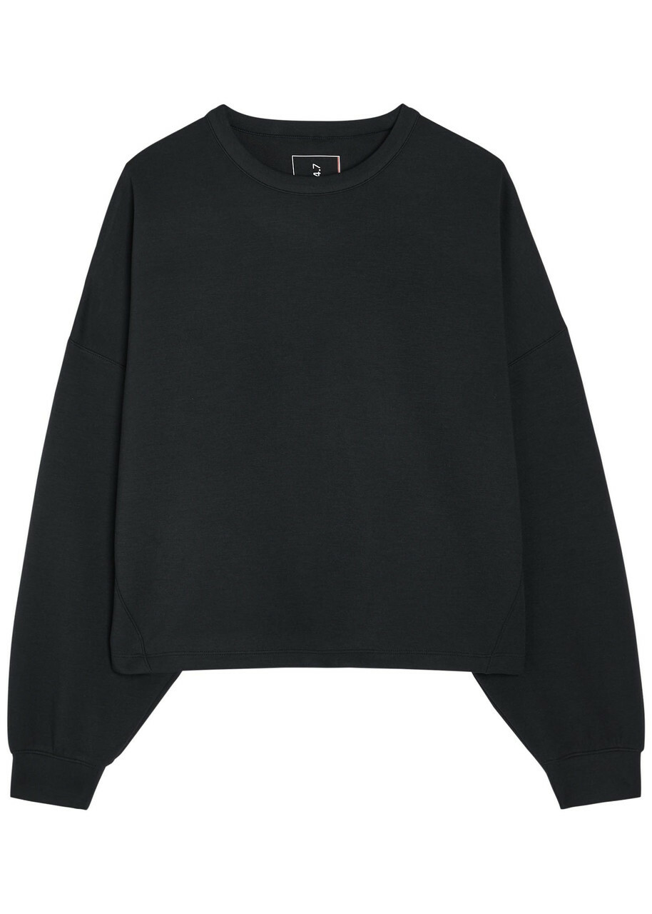 Nike Cropped Jersey Sweatshirt Black Grey