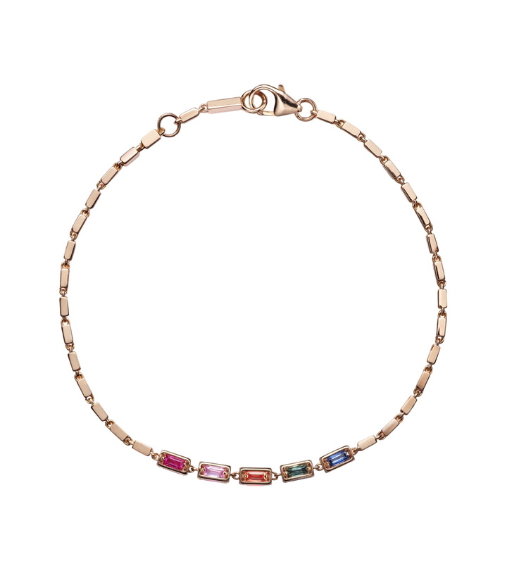 Photo: Suzanne Kalan Block-Chain Mini 18kt rose gold bangle with sapphires