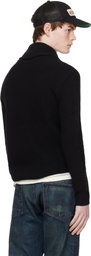 RRL Black Cashmere Shawl-Collar Cardigan