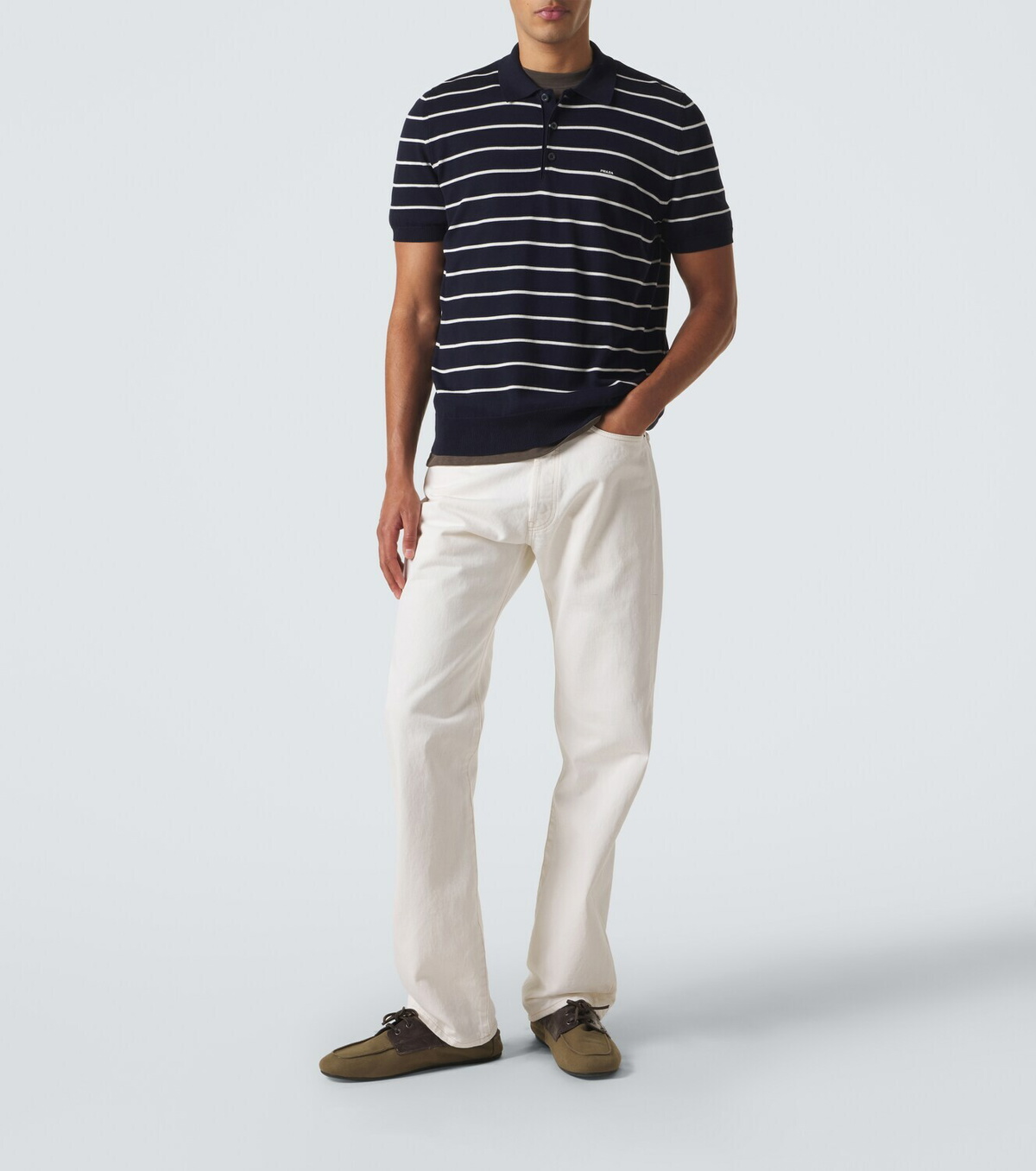 Prada Striped cotton polo shirt