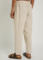 Wax London Kurt Tapered-leg Linen Trousers Beige