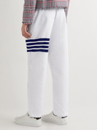 Thom Browne - Straight-Leg Mesh-Striped Ripstop Track Pants - Neutrals